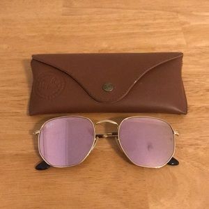 Ray bans pink hexagonal sunglasses